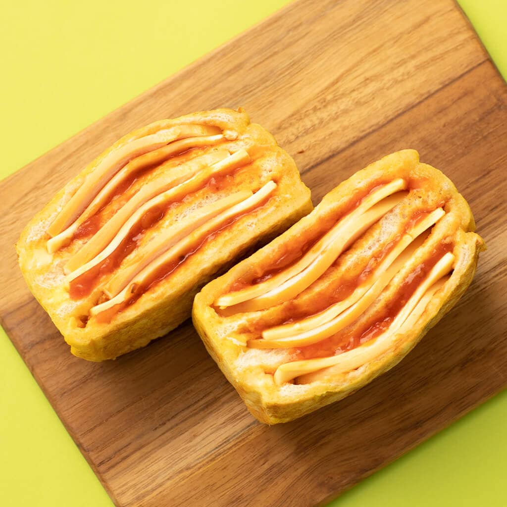 Egg Bread Filled with Smoked Chicken Breast