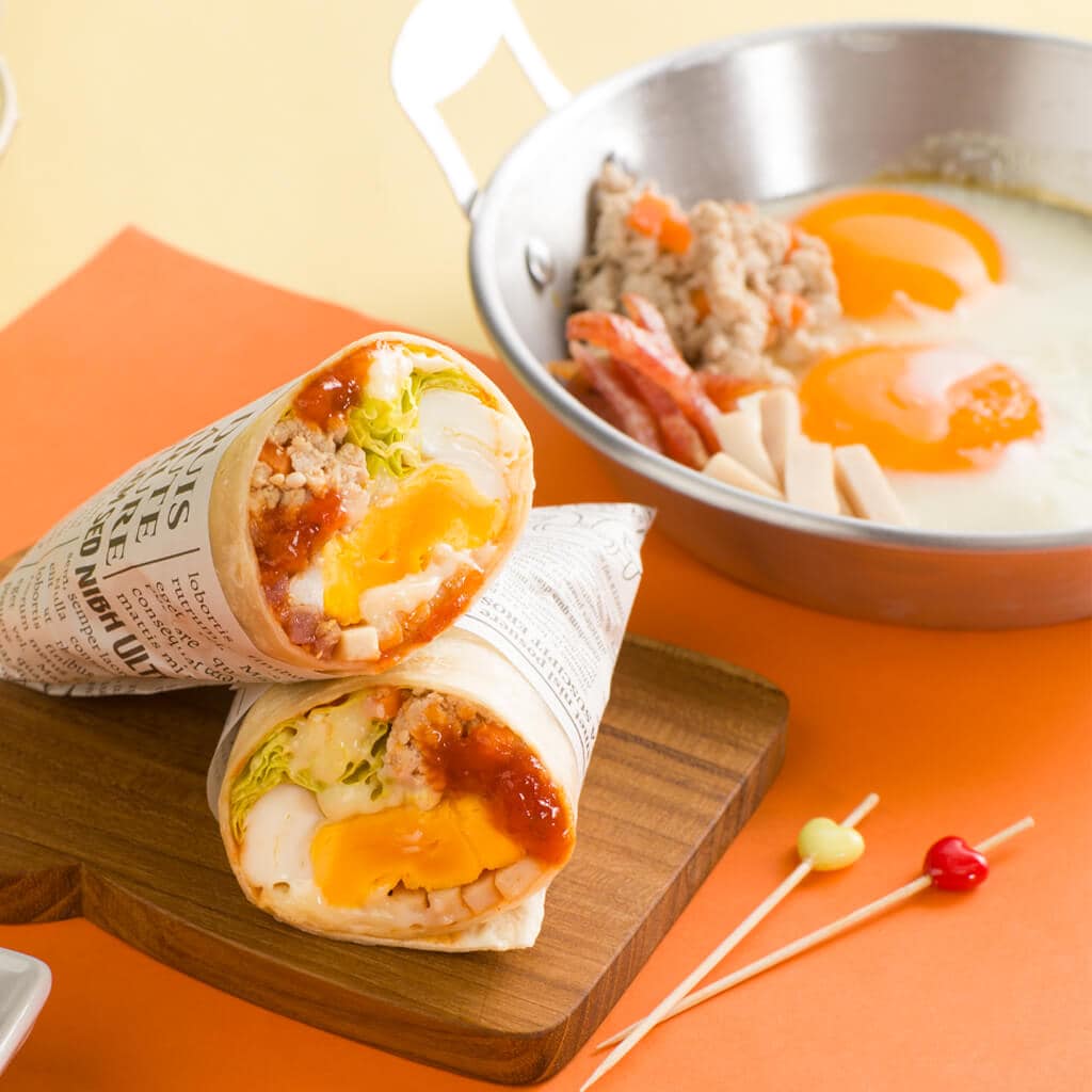 ตอติญ่าโรลพิซซ่าไข่กระทะ