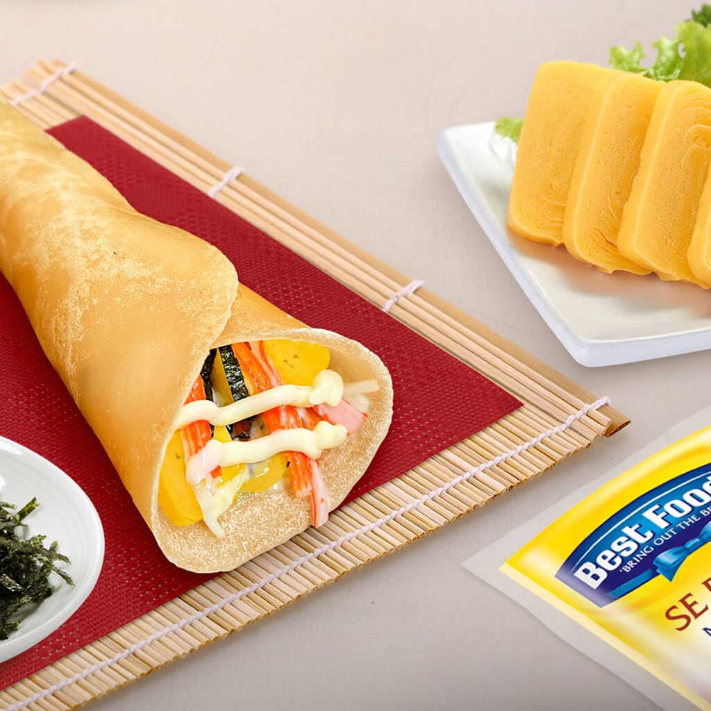 เครปม้วนสาหร่ายไข่หวานมายองเนส