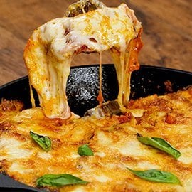 มะเขือม่วงและฟักทองอบชีสพาร์มีซานซอสโคชูจัง