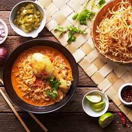 Northern Thai Curry Noodles with Chicken (Khao Soi Gai)