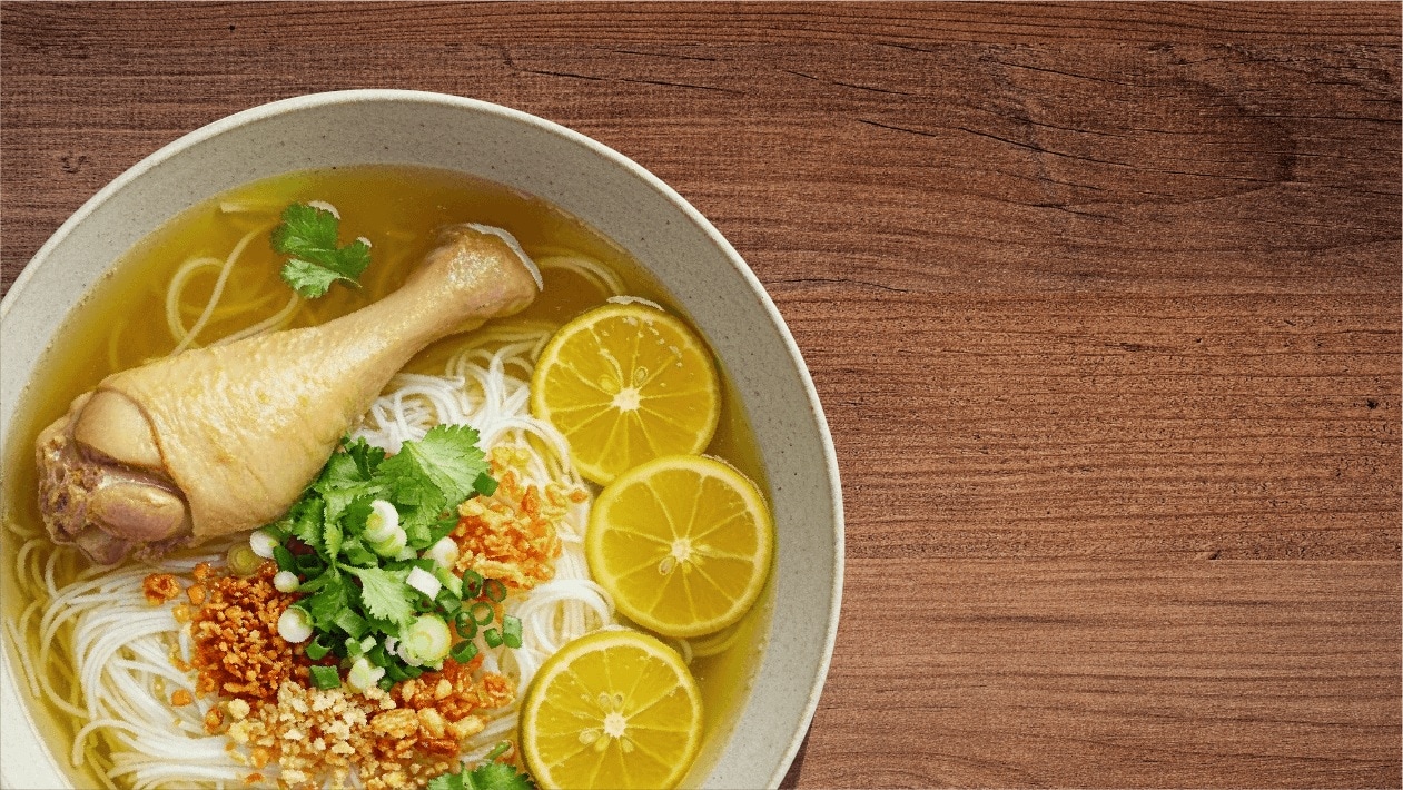 ก๋วยเตี๋ยวไก่ซุปใสยูสุ – สูตรอาหาร