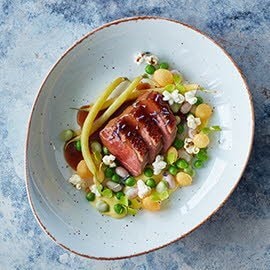 อกเป็ดราดซอสฮันนี่ลาเวนเดอร์