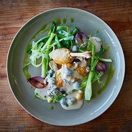 ไก่อบซอสครีมเห็ด