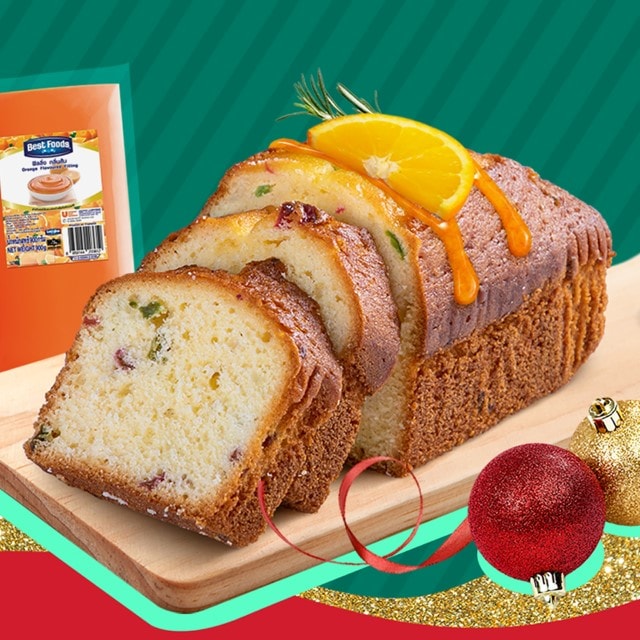 Christmas Fruit Cake with Orange Sauce