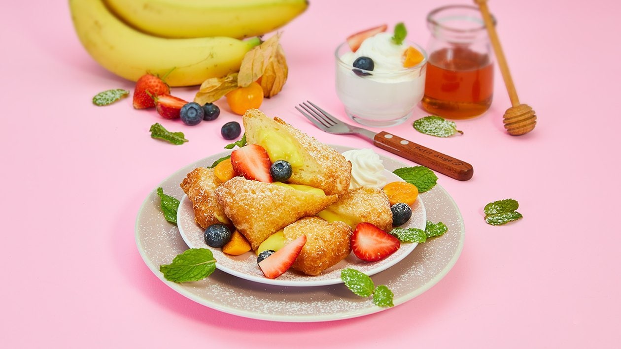 แฮปปี้เบลลี่ (เฟรนช์โทสต์แบบทอดสอดไส้ฟิลลิ่งกล้วย) – เมนูอาหาร สูตรอาหาร และวิธีทำง่ายๆ กว่า 300 เมนู