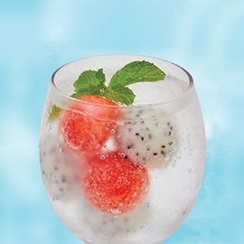 Lime Soda with Fruit Salad