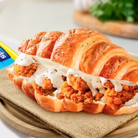 Korean Fried Chicken with Onion Mayonnaise Sauce Croissant Sandwiches Korean Fried Chicken with Onion Mayonnaise Sauce Croissant Sandwiches