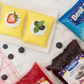 เครปเย็น ไส้บลูเบอร์รี สตรอเบอร์รี