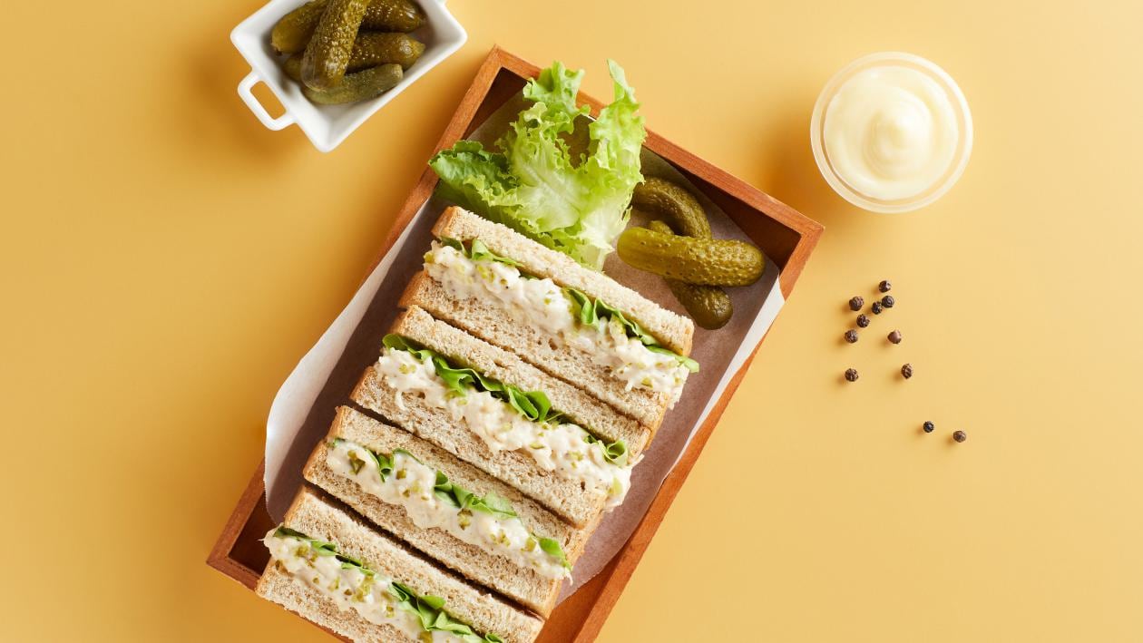 Shredded Chicken Breast with chopped Pickles Sandwich – - Recipe