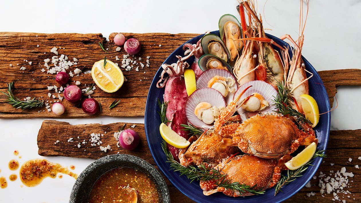 Grilled Seafood with Spicy Seafood Sauce - Recipe