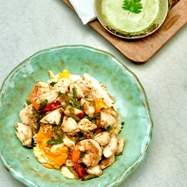 กุ้งปูผัดพริกขี้หนูสด ไข่ยู่ยี่ กุ้งปูผัดพริกขี้หนูสด ไข่ยู่ยี่