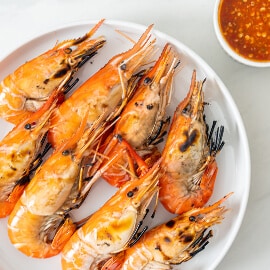 Grilled Prawns with Thai Seafood Dipping Sauce