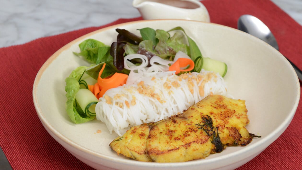 Turmeric Grilled Fish with Vietnamese Rice Noodles – - Recipe