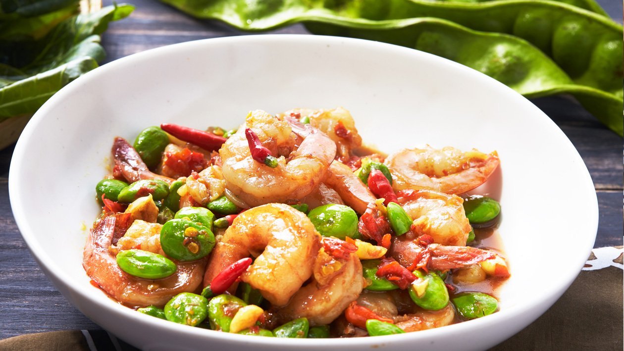 Tasty Spicy Stir Fried Sato with Shrimps – - Recipe