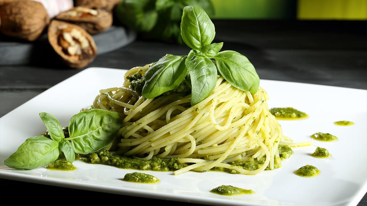 Vegan Pesto Spaghetti – - Recipe