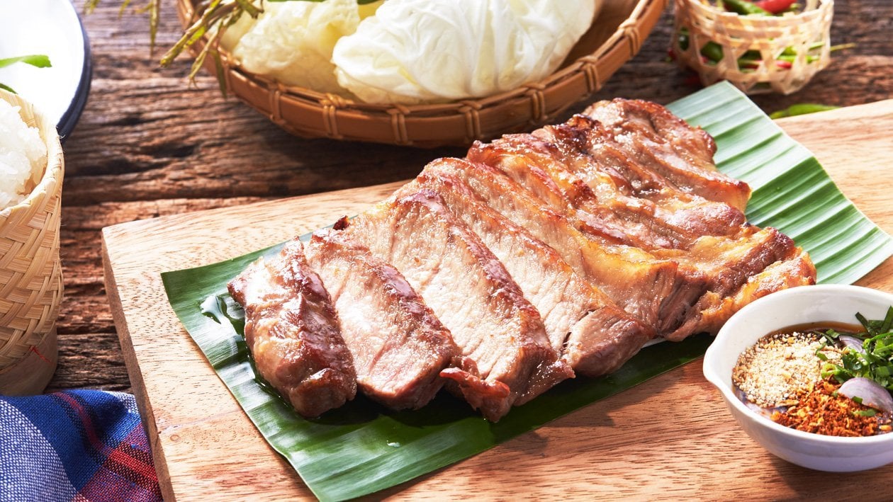 Grilled Pork Collar with Northeastern Thai Style Spicy Dipping Sauce – - Recipe