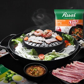 หมูกระทะ สูตรหมักหมูนุ่ม พร้อมน้ำจิ้มแจ่วรสเด็ดและน้ำซุป หมูกระทะ สูตรหมักหมูนุ่ม พร้อมน้ำจิ้มแจ่วรสเด็ดและน้ำซุป