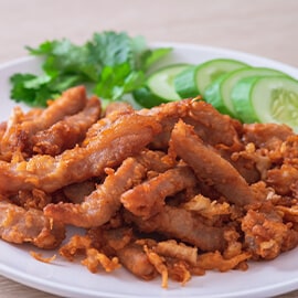 หมูทอดกระเทียม หมูทอดกระเทียม