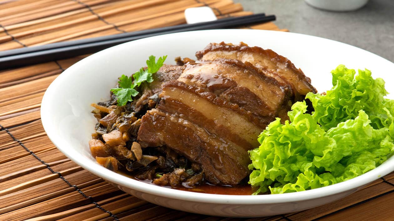 Braised Pork Belly with Preserved Mustard Cabbage – - Recipe