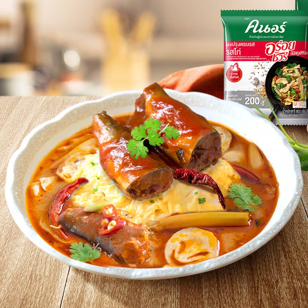 ข้าวไข่ข้นต้มยำปลากระป๋อง ข้าวไข่ข้นต้มยำปลากระป๋อง