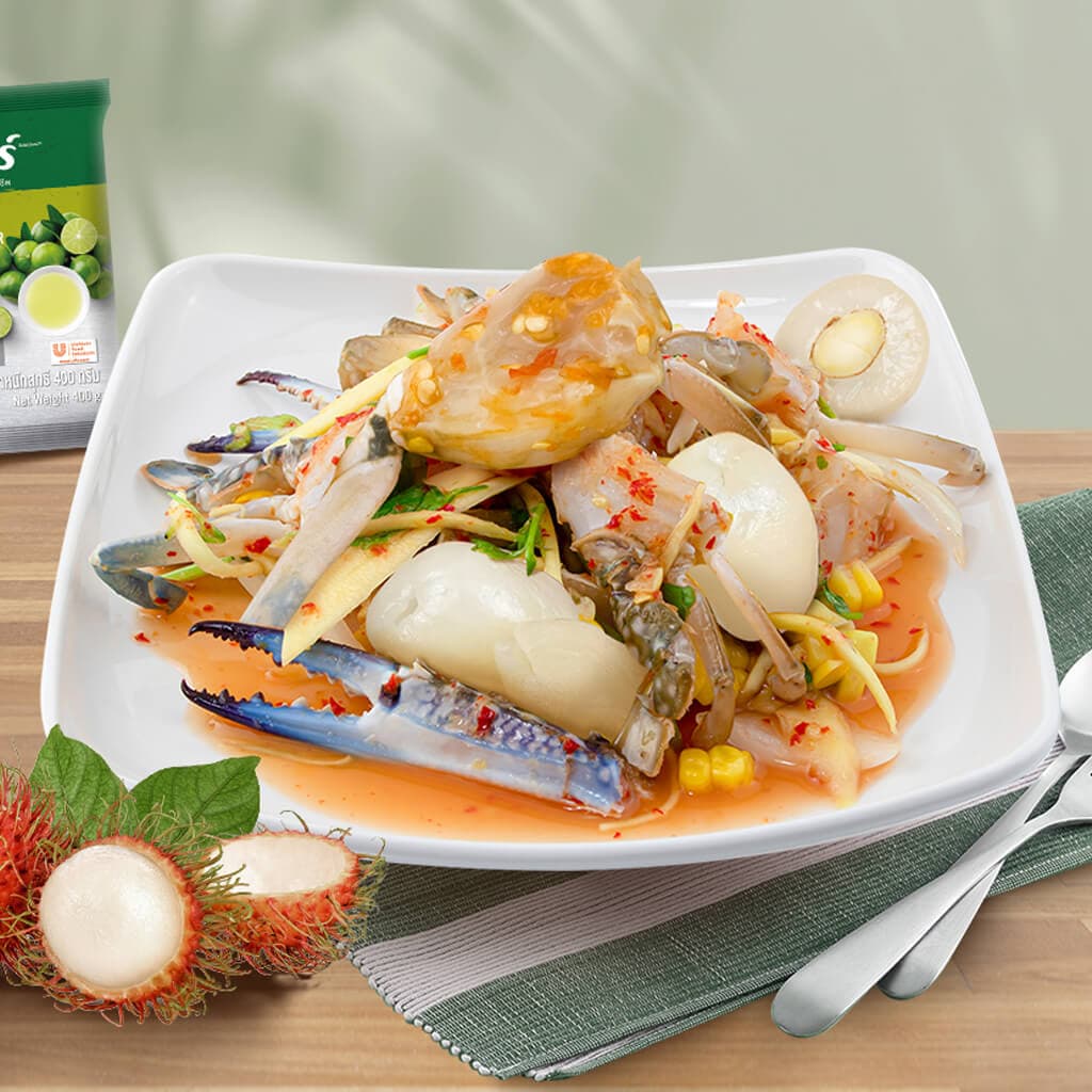 Spicy Blue Crab Salad with Frozen Rambutan