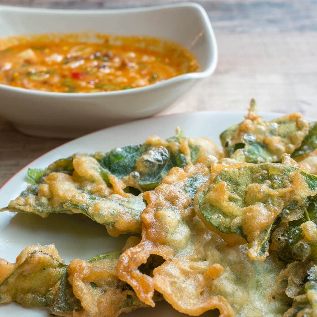 Vegan Spicy Deep Fried Morning Glory Salad Vegan Spicy Deep Fried Morning Glory Salad