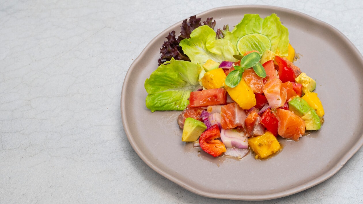 Salmon Sashimi Salad with Mango – - Recipe