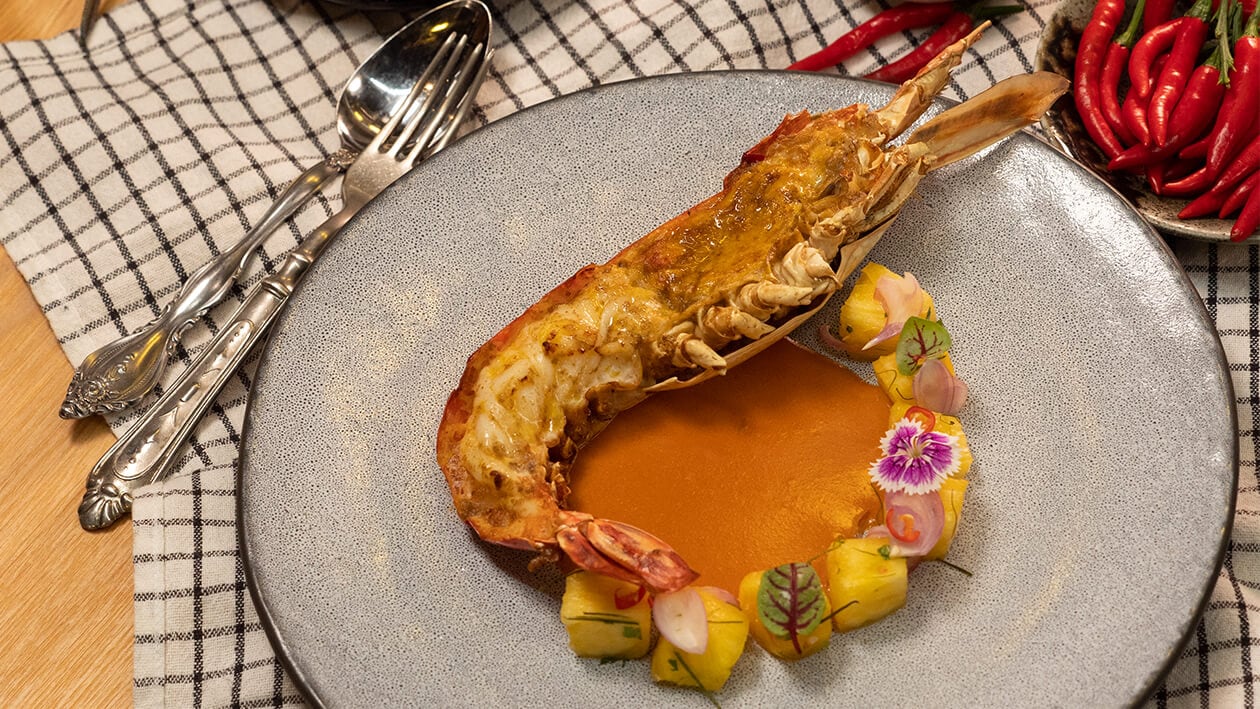 Pineapple Curry with Grilled River Prawn – - Recipe