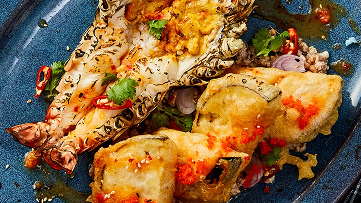 EP6 : กุ้งแม่น้ำเผากับเทปุระมะเขือม่วงซอสสไปซี่มิโซะ